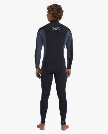Hombre con Traje de neopreno con cremallera en el pecho Billabong Absolute Natural 4/3mm Blue Combo