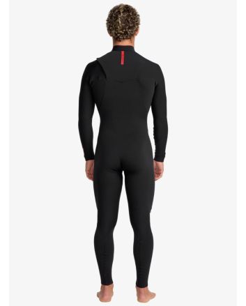 Hombre con traje de surf con cremallera en el pecho Quiksilver Highline 4/3mm Negro