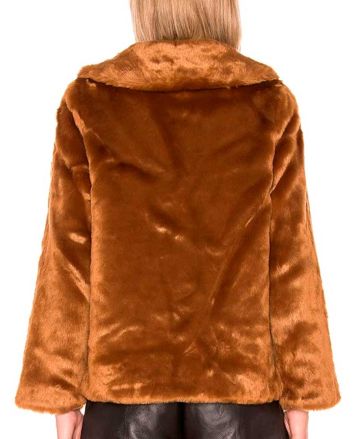 Abrigo de piel sintética Amuse Fur Ever Mine marrón para mujer