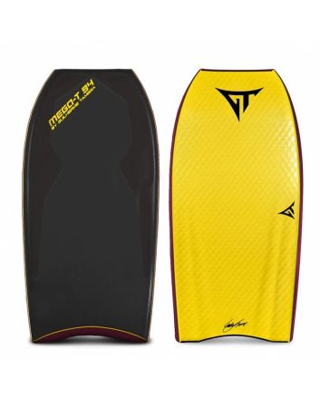 Tabla de Bodyboard Retro GT Boards Mega-T 94 Negro y Amarillo 41.5'' y 42.5''