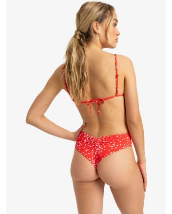 Mujer con Braguita de Bikini Roxy PT Beach Classics V Cheeky Rojo Floral 