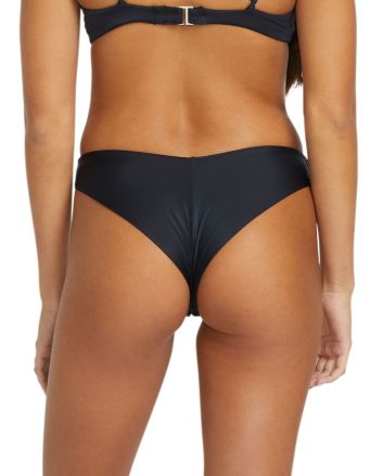 Mujer con braguita de bikini Volcom Simply Seamless Cheekini Negra