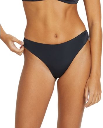 Mujer con braguita de bikini Volcom Simply Seamless Cheekini Negra