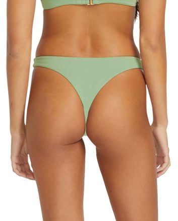 Mujer con braguita de Bikini Volcom Simply Seamless Tiny Verde
