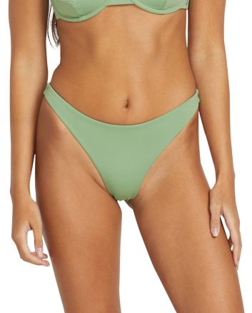 Mujer con braguita de Bikini Volcom Simply Seamless Tiny Verde 
