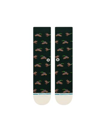 Calcetines Stance Huntin Crew verde pino con estampado de patos Unisex