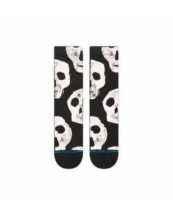Calcetines Stance Jolly Rogers Crew Negros Unisex con estampado de calaveras en blanco