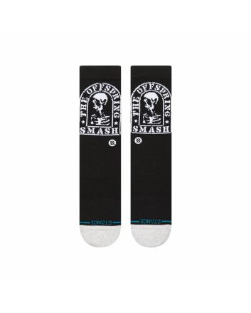 Calcetines Stance Smashed Crew Negros con diseño inspirado en el álbum Smash de The Offspring