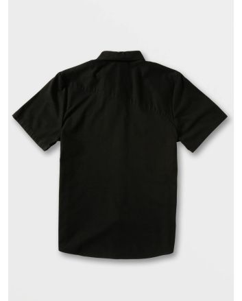Camisa de manga corta Volcom Everett Oxford negra para hombre 