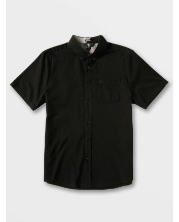 Camisa de manga corta Volcom Everett Oxford negra para hombre 