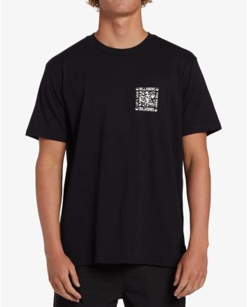 Hombre con camiseta orgánica de manga corta Billabong Coral Gardeners Horizon Negra