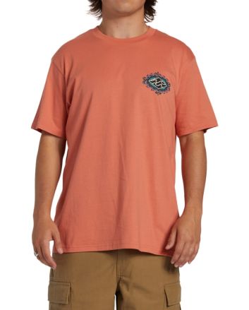 Hombre con camiseta de manga corta Billabong Crayon Wave Coral