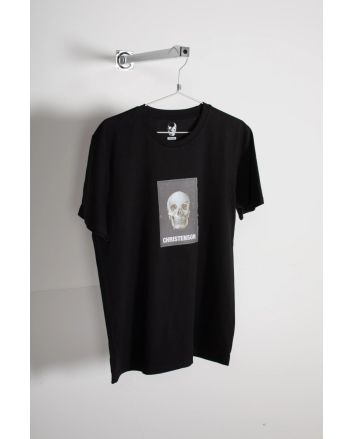 Camiseta de manga corta Christenson Cigar Box Skull negra para hombre