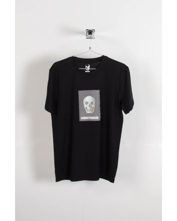Camiseta de manga corta Christenson Cigar Box Skull negra para hombre