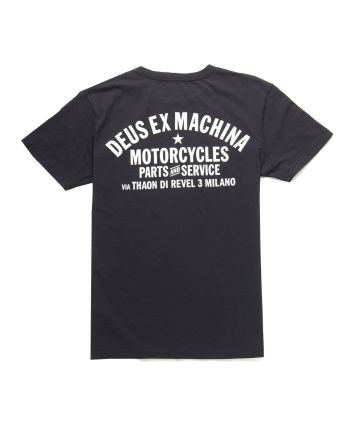 Camiseta de manga corta Deus Ex Machina Milano Address negra para hombre