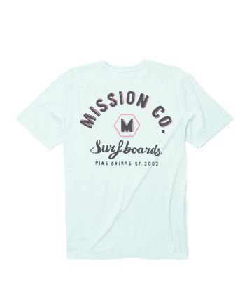 Camiseta de corte regular Mission Surfboards Rías Baixas ST. 2002 en color turquesa para chica 