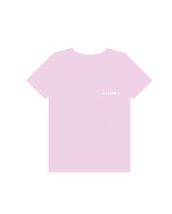 Camiseta de manga corta cropped Mission Ying Yang para chica en color Rosa