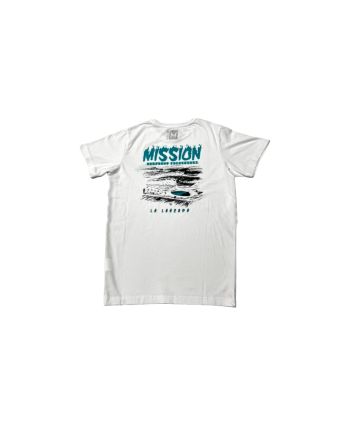 Camiseta de manga corta Mission Youth Basic Logo La Lanzada Blanca para niños de 8-16 años