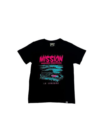 Camiseta de manga corta Mission Youth Basic Logo La Lanzada Negra para niños de 8-12 años