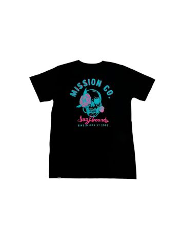 Camiseta de manga corta Mission Rose Hell Logo Negra para niño 