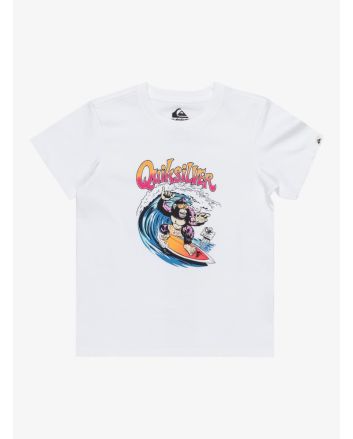 Camiseta de manga corta Quiksilver Kong Story Blanca para niños 2-7 años