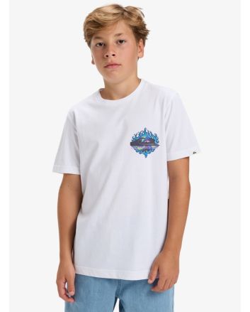 Niño con camiseta de manga corta Quiksilver Ev In Flames Blanca 