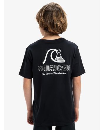 Niño con camiseta orgánica de manga corta Quiksilver Evo Original Negra