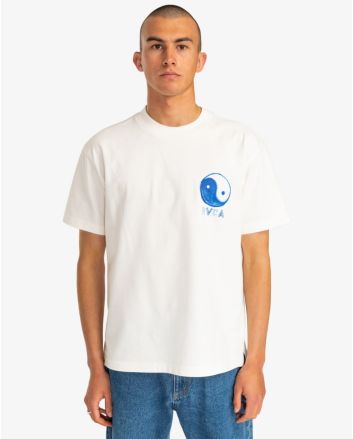 Hombre con camiseta orgánica de manga corta RVCA Balance Boy Blanca 