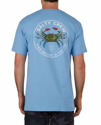 Hombre con camiseta de manga corta Salty Crew Blue Crabber Premium Azul