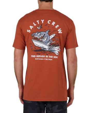 Hombre con Camiseta de manga corta Salty Crew Hot Rod Shark Premium Rust