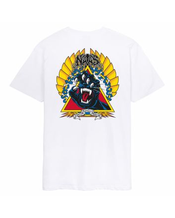 Camiseta orgánica de manga corta Santa Cruz Natas Screaming Panther Blanca para hombre