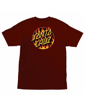 Camiseta de manga corta Santa Cruz x Thrasher Flame Dot Burdeos para hombre