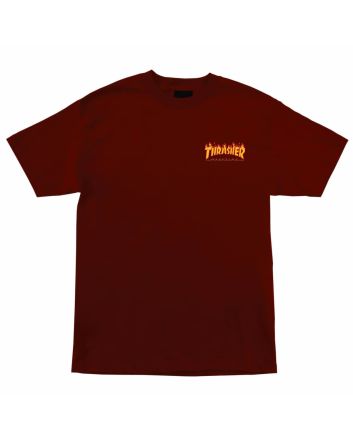 Camiseta de manga corta Santa Cruz x Thrasher Flame Dot Burdeos para hombre