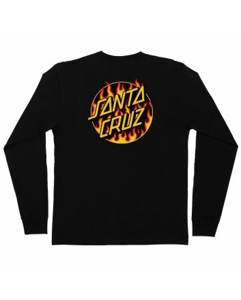 Camiseta de manga larga Santa Cruz Thrasher Flame Dot Negra para hombre