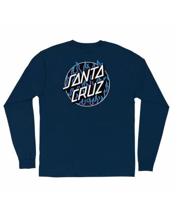 Camiseta de manga larga Santa Cruz x Thrasher Flame Dot Azul Marino para hombre
