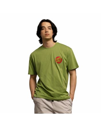 Hombre con Camiseta Orgánica de manga corta Santa Cruz Classic Dot Chest Verde Manzana