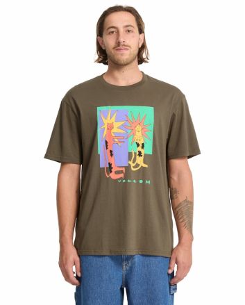 Hombre con Camiseta de manga corta Volcom Longo Cats Sage Leaf