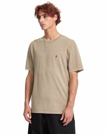 Hombre con camiseta de manga corta Volcom Solid Stone Beige Brindle