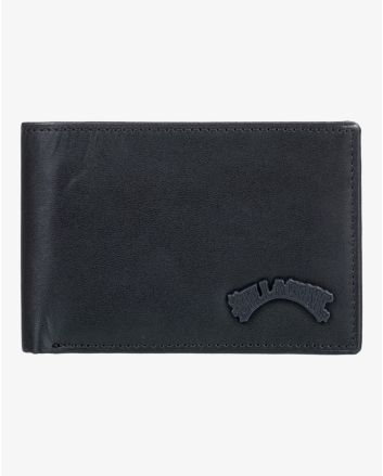 Cartera de cuero de triple hoja Arch Leather Wallet Negra para hombre