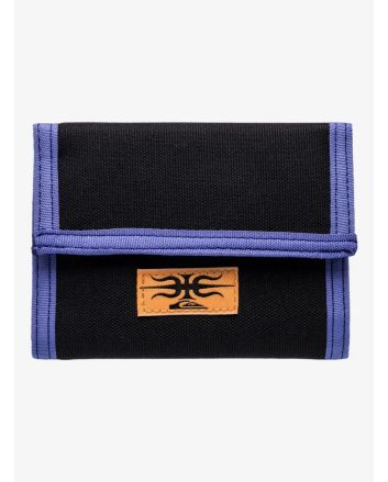 Cartera de velcro Quiksilver Mercury de doble hoja en color negro para hombre