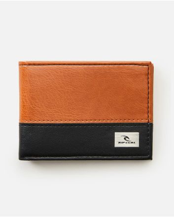 Cartera de cuero sintético Rip Curl Corpawatu Icon PU Slim marrón y negra para hombre
