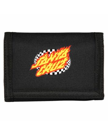 Cartera con cierre de velcro Santa Cruz Oval Check Flame Negra  para hombre