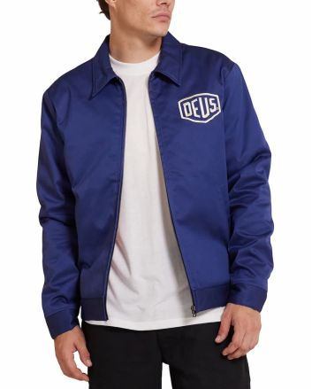 Hombre con Cazadora Deus Ex Machina Workwear Jacket 2.0 Azul Mecánico