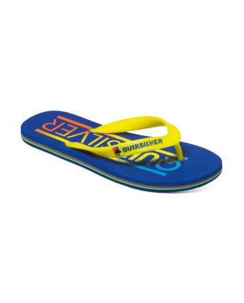 Chanclas de playa Molokai Wordmark Youth azules y amarillas para niño