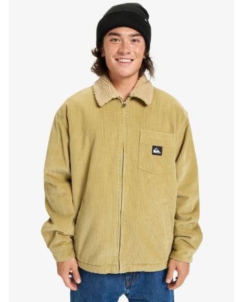 Hombre con chaqueta de pana Quiksilver DNA Sherpa Harrington Beige