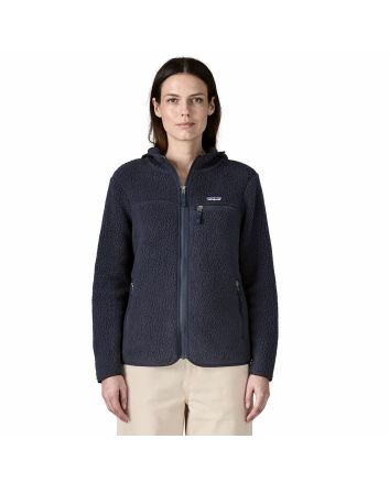 Mujer con chaqueta de forro polar con capucha Patagonia Retro Pile Hoody Azul Marino 