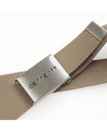 Cinturón Carhartt WIP Clip Belt Chrome Beige para hombre