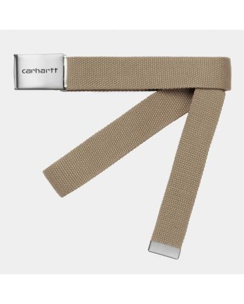 Cinturón Carhartt WIP Clip Belt Chrome Beige para hombre