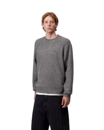 Hombre con suéter Carhartt WIP Curtis Tangled Graphite