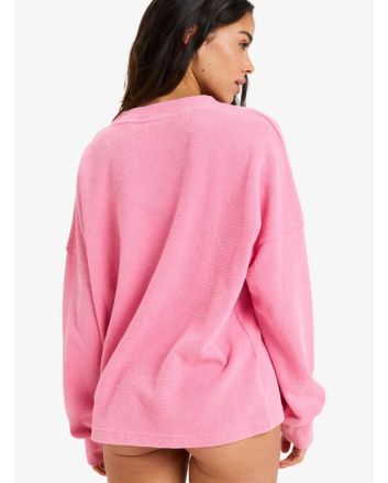 Mujer con jersey Roxy Eastside Midweight Rosa